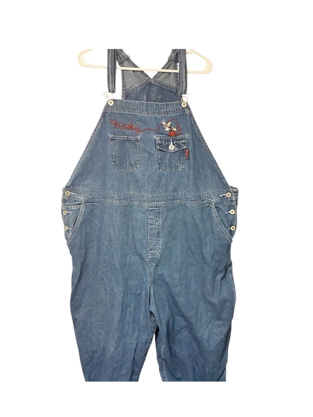 Vintage 90’s plus size 24W Mickey Mouse denim overalls EUC